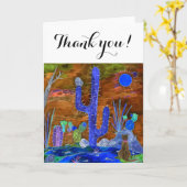 可愛いカラフル砂漠の猫グリーティングカード カード (黄色い花)