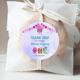 可愛いカラフル私たちの小さなモンスター誕生日パーティー フェイバータグ