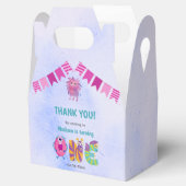 可愛いカラフル私たちの小さなモンスター誕生日パーティー フェイバーボックス (オープン)