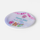 可愛いカラフル私たちの小さなモンスター誕生日パーティー ペーパープレート (アングル)