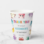 可愛いカラフル私たちの小さなモンスター誕生日パーティー 紙コップ (正面)