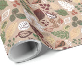 可愛いカラフル秋の葉柄2 ラッピングペーパー (ロールコーナー)