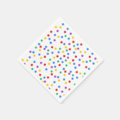 可愛いカラフル紙吹雪点 スタンダードカクテルナプキン (角)