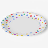 可愛いカラフル紙吹雪点 ペーパープレート (アングル)
