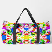 可愛いカラフル絵を描（ばちゃばちゃ）跳ねるデザインブライダルシャワー ダッフルバッグ (正面)