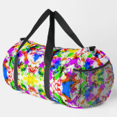 可愛いカラフル絵を描（ばちゃばちゃ）跳ねるデザインブライダルシャワー ダッフルバッグ (右コーナー)