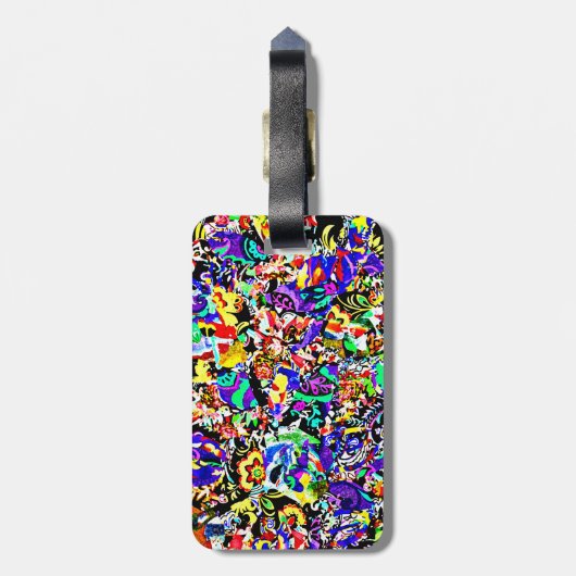 可愛いカラフル絵画抽象芸術のiPadエアーケース ラゲッジタグ (裏面縦)