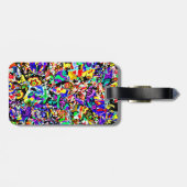 可愛いカラフル絵画抽象芸術のiPadエアーケース ラゲッジタグ (裏面横)
