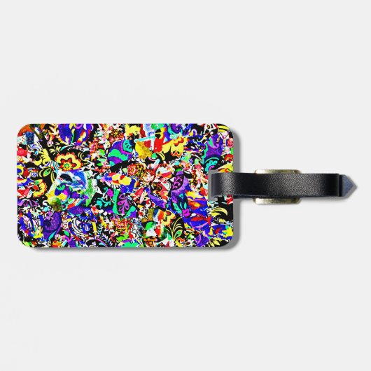 可愛いカラフル絵画抽象芸術のiPadエアーケース ラゲッジタグ (裏面横)