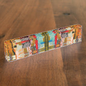 可愛いカラフル絵画抽象芸術装飾用クッション デスクネームプレート (側面)