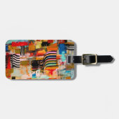可愛いカラフル絵画抽象芸術装飾用クッション ラゲッジタグ (正面横)