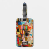 可愛いカラフル絵画抽象芸術装飾用クッション ラゲッジタグ (裏面縦)