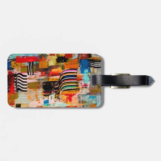 可愛いカラフル絵画抽象芸術装飾用クッション ラゲッジタグ (裏面横)
