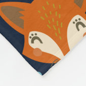 可愛いカラフル花とキツネ柄 フリースブランケット (角)