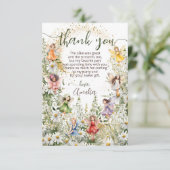 可愛いカラフル花妖精グリッター脚本 サンキューカード (スタンド正面)