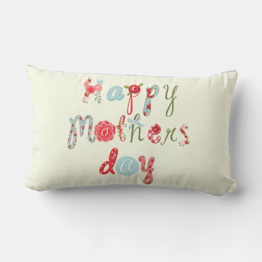 可愛いカラフル花手紙と母の日3 ランバークッション (裏面)