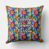可愛いカラフル花柄 クッション (裏面)