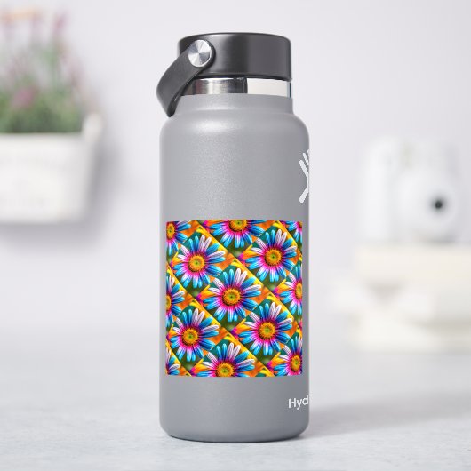 可愛いカラフル花柄 シール (HydroFlask)