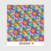 可愛いカラフル花柄 シール (シート)