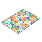 可愛いカラフル花柄 ノートブック (左側)