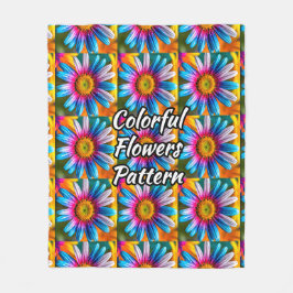 可愛いカラフル花柄 フリースブランケット