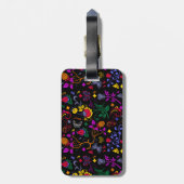 可愛いカラフル花柄 ラゲッジタグ (裏面縦)
