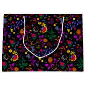 可愛いカラフル花柄 ラージペーパーバッグ (正面)