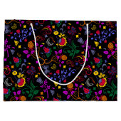 可愛いカラフル花柄 ラージペーパーバッグ (裏面)