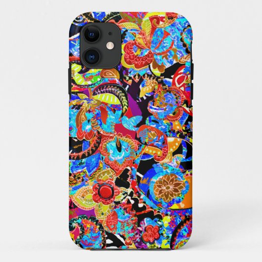 可愛いカラフル芸術的の花柄 Case-Mate iPhoneケース (裏面)