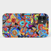 可愛いカラフル芸術的の花柄 Case-Mate iPhoneケース (裏面(横))