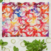 可愛いカラフル葉抽象芸術パターン キッチンタオル (折り畳み)