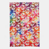 可愛いカラフル葉抽象芸術パターン キッチンタオル (縦)