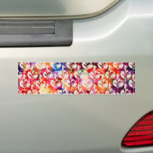 可愛いカラフル葉抽象芸術パターン バンパーステッカー (車上)