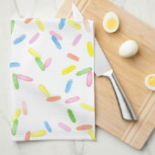 可愛いカラフル虹の水色ふりかけるおもしろい キッチンタオル (四つ折り)