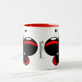 可愛いカラフル蝶のマグカップ – 赤提督 ツートーンマグカップ (中央)