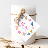 可愛いカラフル蝶の誕生日パーティー フェイバータグ