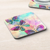 可愛いカラフル蝶 コースター (左側)