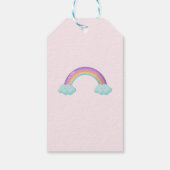 可愛いカラフル雲の傘誕生日カード ギフトタグ (裏面)