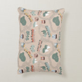 可愛いカラフル電車で子どもたちを追うパターン アクセントクッション (裏面(縦))