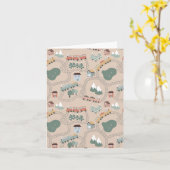 可愛いカラフル電車で子どもたちを追うパターン カード (黄色い花)