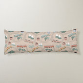 可愛いカラフル電車で子どもたちを追うパターン ボディピロー (裏面)