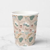 可愛いカラフル電車で子どもたちを追うパターン 紙コップ (右)