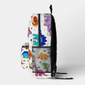 可愛いカラフル青い緑のパターン恐竜 プリントバックパック (右)