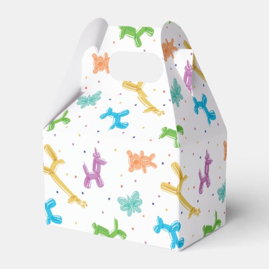 可愛いカラフル風船の動物の誕生日パーティー フェイバーボックス (裏面サイド)