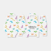 可愛いカラフル風船の動物の誕生日パーティー フェイバーボックス (折り畳みなし)