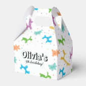 可愛いカラフル風船の動物の誕生日パーティー フェイバーボックス (正面サイド)