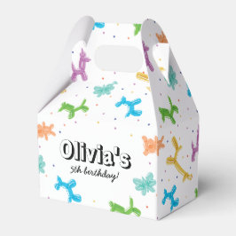 可愛いカラフル風船の動物の誕生日パーティー フェイバーボックス