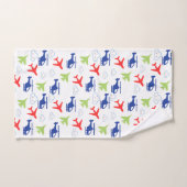 可愛いカラフル飛行機と雲の飛行士おもしろい ハンドタオル (ハンドタオル)