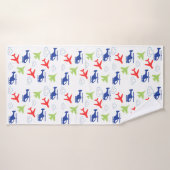 可愛いカラフル飛行機と雲の飛行士おもしろい バスタオル (バスタオル)