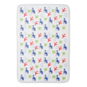 可愛いカラフル飛行機と雲の飛行士おもしろい バスマット (正面縦)